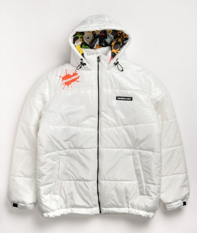 Monet laten vallen kasteel Members Only x Nickelodeon White Puffer Jacket