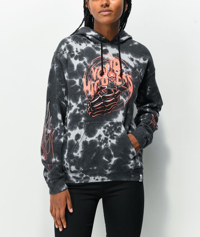 Your Highness Fire Walker Dark Grey Tie Dye Hoodie