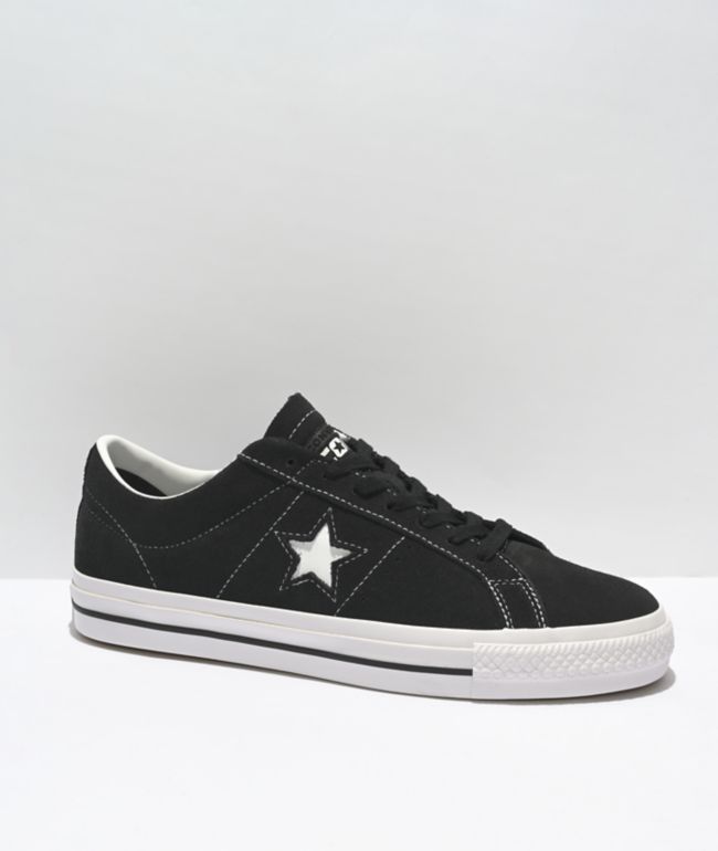 Converse One Pro Black & White Suede Skate Shoes