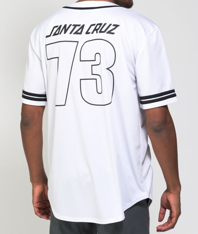 Santa Cruz Screaming Hand White Baseball Jersey - Size L - White - Jerseys - Men's Clothing at Zumiez