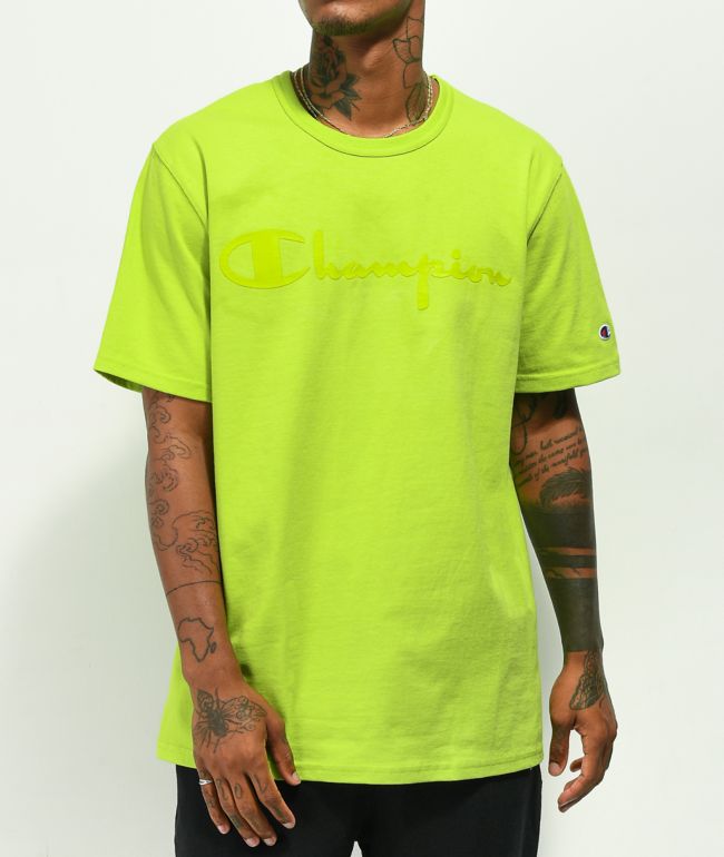 tennis Brink Rose Champion Silicon Script Lime Green T-Shirt