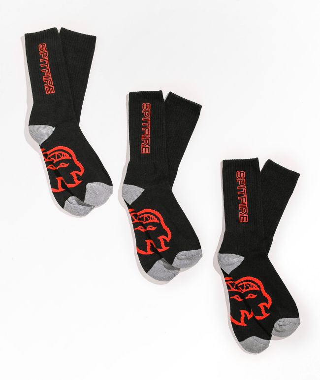 Spitfire Classic '87 Bighead Socks Charcoal - Gold - Red