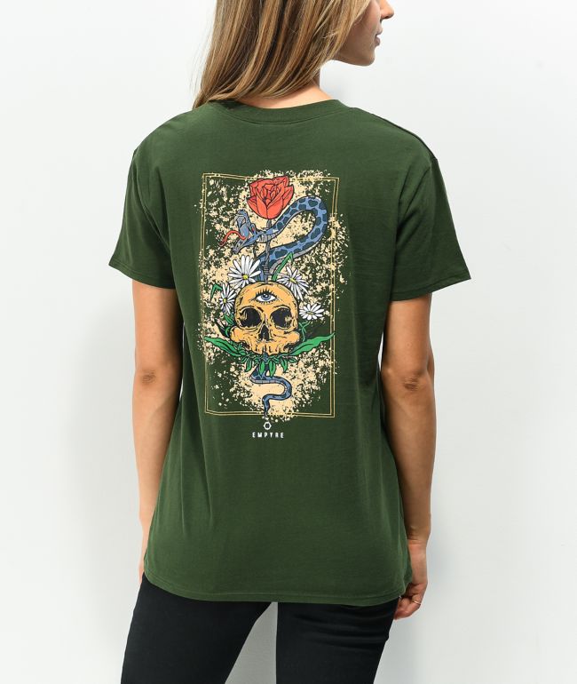 Empyre Laynie Skeleton Rose Green T-Shirt