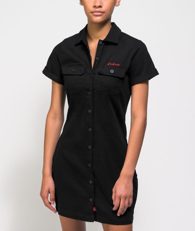 Dickies Cuffed Black Worker Dress