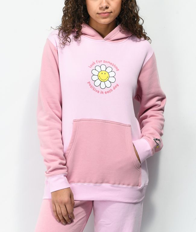 By Samii Ryan x Smiley Positive Pink Colorblock Hoodie