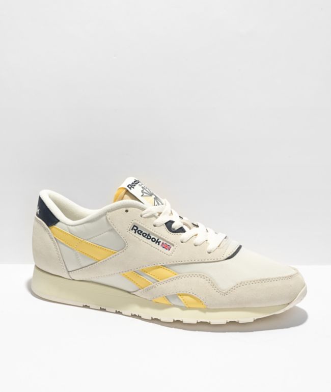 let Oversigt Advarsel Reebok Classic Nylon & Canvas White & Yellow Shoes