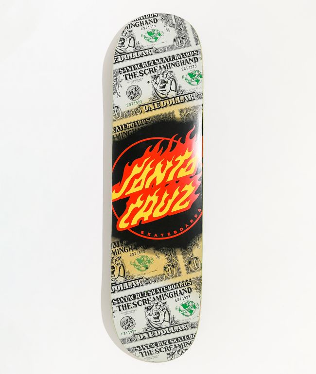 Fonkeling Valkuilen vorst Santa Cruz Dollar Flame 8.0" Skateboard Deck