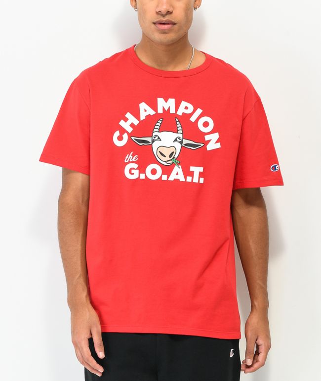 neutrale ik ontbijt Triatleet Champion Goat Red T-Shirt