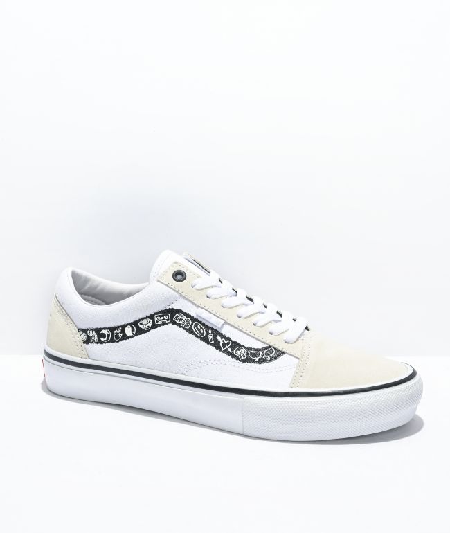 mager New Zealand Manøvre Vans Skate Old Skool Doodle White & Black Skate Shoes