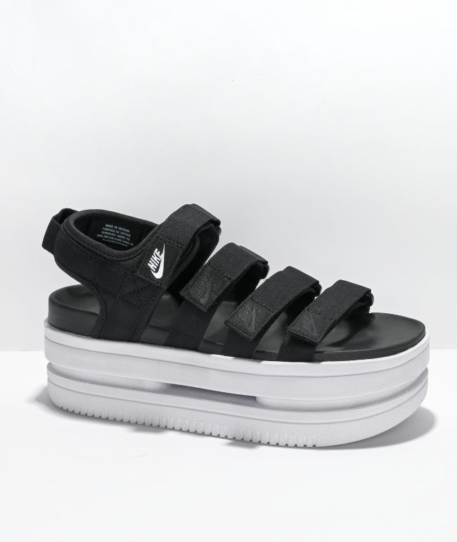 Nike Icon Classic Black u0026 White Platform Sandals
