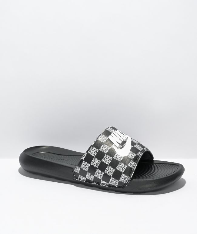 Flexible Electrónico Ciudad Menda Nike Victori One Printed Black & White Checkered Slide Sandals