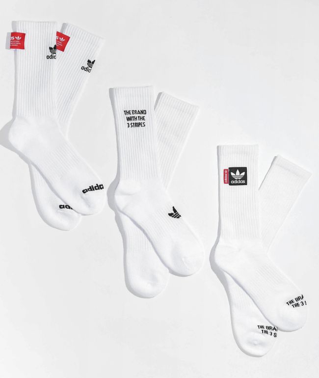 Renacimiento Rubicundo Agarrar adidas Originals Pride Black & White 3 Pack Crew Socks