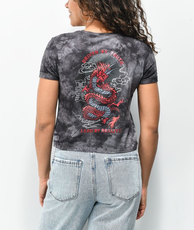 Empyre Yohanna Dragon Black Crop T-Shirt