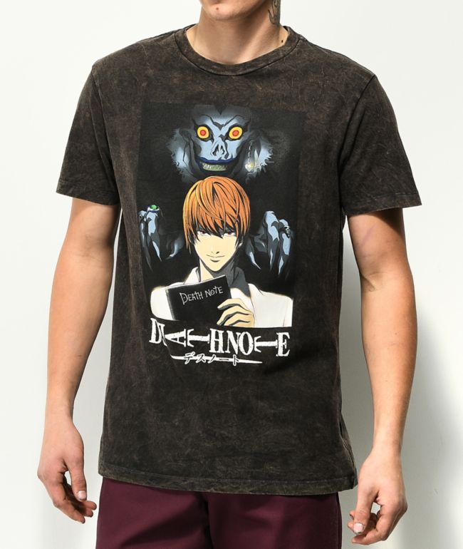 computer Respond guidance Death Note Ryuk & Light Washed Black T-Shirt