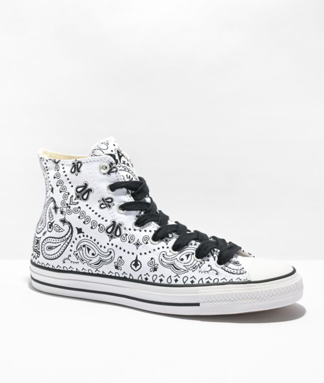 Converse Taylor All Star Sammy White & Paisley High Top Skate Shoes