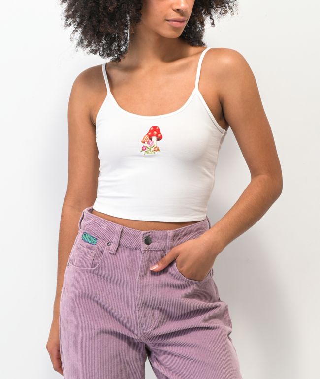 Peacocks Older Girls Cream Ribbed Crop Top, Size: 7-8 Years