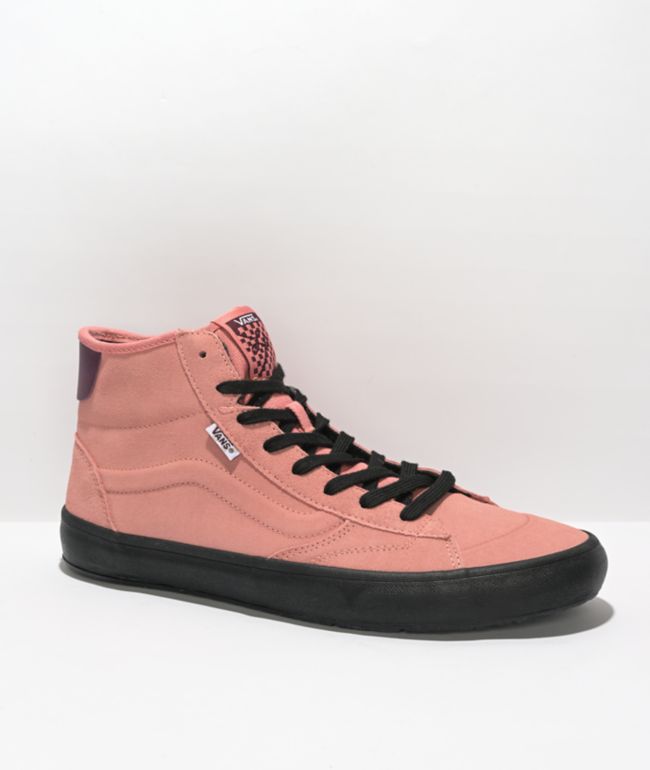 dark pink high top vans