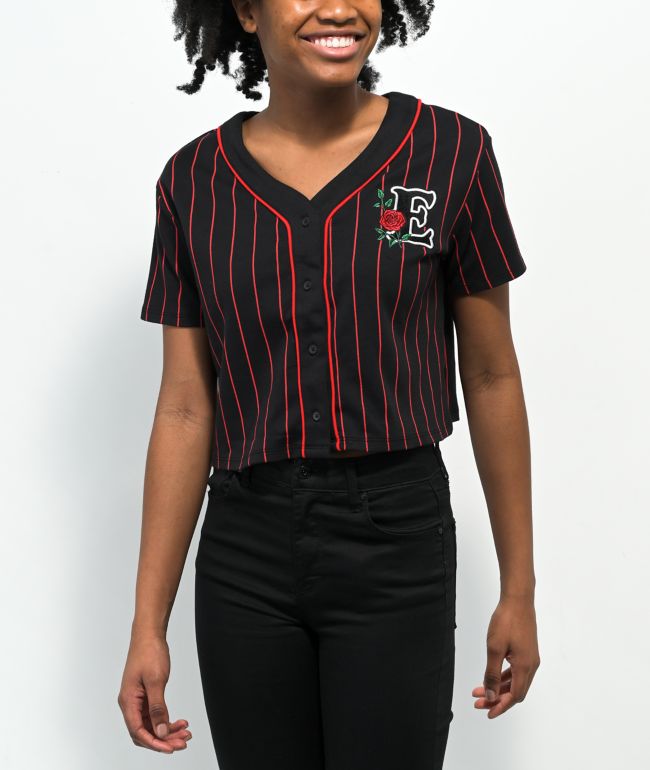 Empyre Chuck White & Black Pinstripe Baseball Jersey - Size L - White - Jerseys - Shirts - Men's Clothing at Zumiez