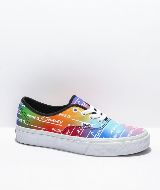 Vans Authentic Pride Rainbow & White Skate Shoes