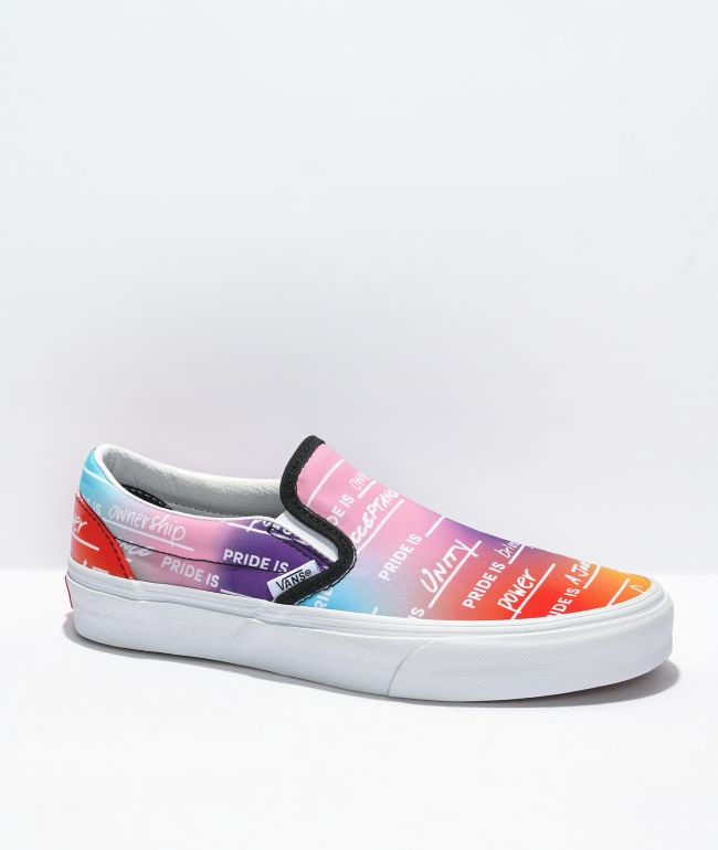 all white vans rainbow bottom