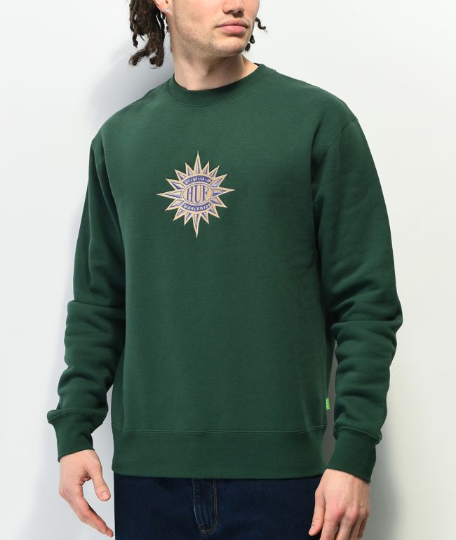 HUF New Sun Forest Green Crewneck Sweatshirt