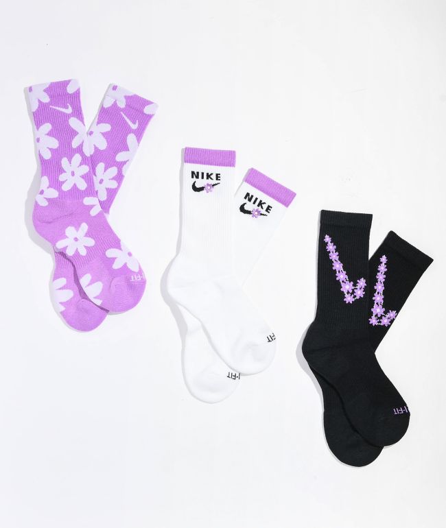 purple and black nike socks