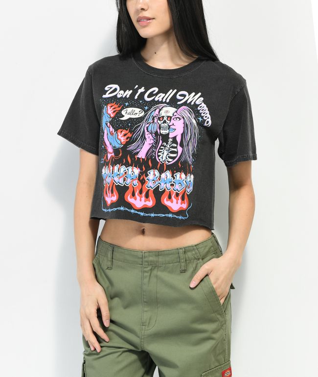 Boss Dog x Tragic Girls Don't Call Me Black Crop Top T-Shirt