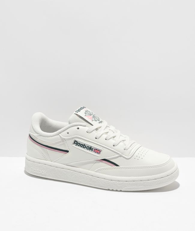 Ombord forhåndsvisning Bøde Reebok Club C 85 Vegan White, Blue & Burgundy Shoes