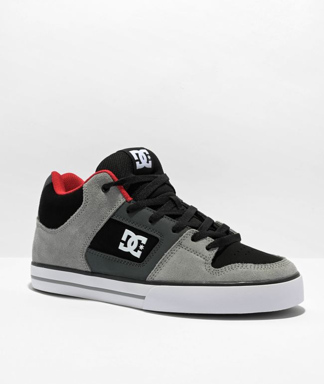 DC Mid Black, Grey & Red Skate Shoes