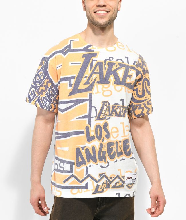 Mitchell & Ness x NBA Lakers Showtime 17x Black T-Shirt