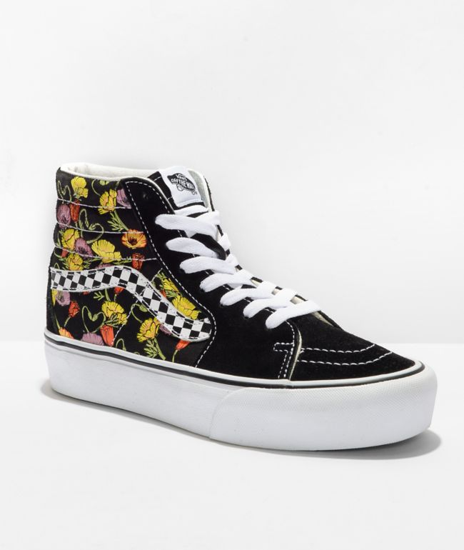 Vans Sk8-Hi Checkered Black Platform Shoes