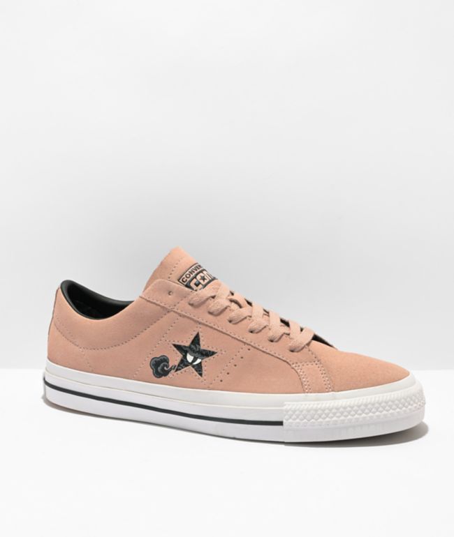 Converse One Star Pro Pride Egret Suede Skate Shoes