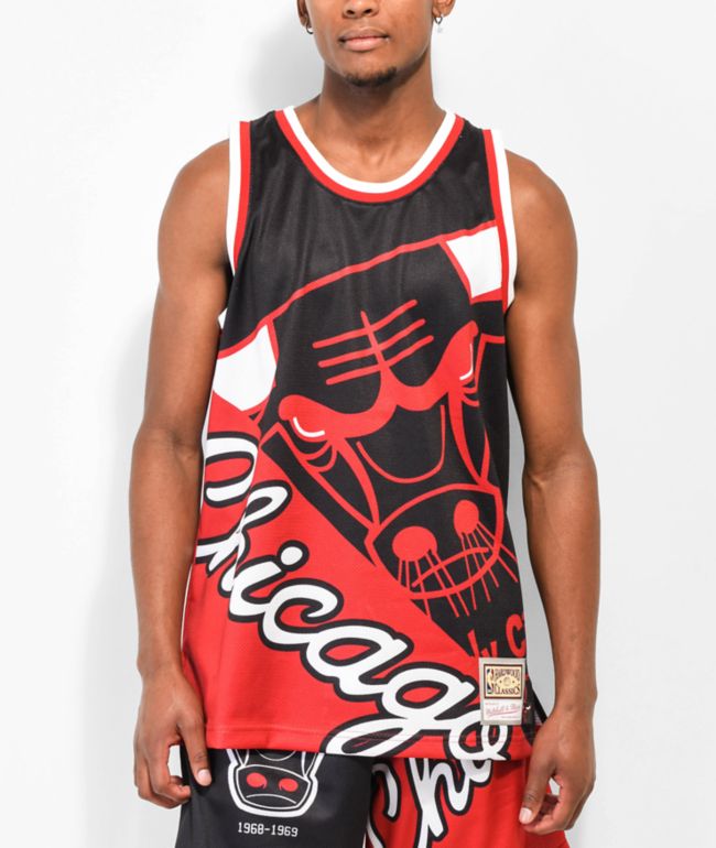 Mitchell & Ness x NBA Chicago Bulls Big Face 5.0 Black & RedBasketball  Jersey