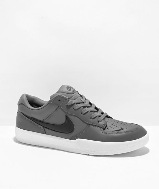 Poging Of Toeschouwer Nike SB Force 58 Premium Leather Grey, Black & White Skate Shoes