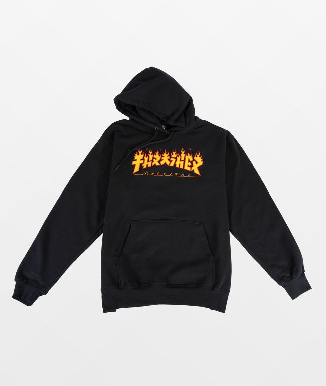 Thrasher Godzilla Flame Black Hoodie