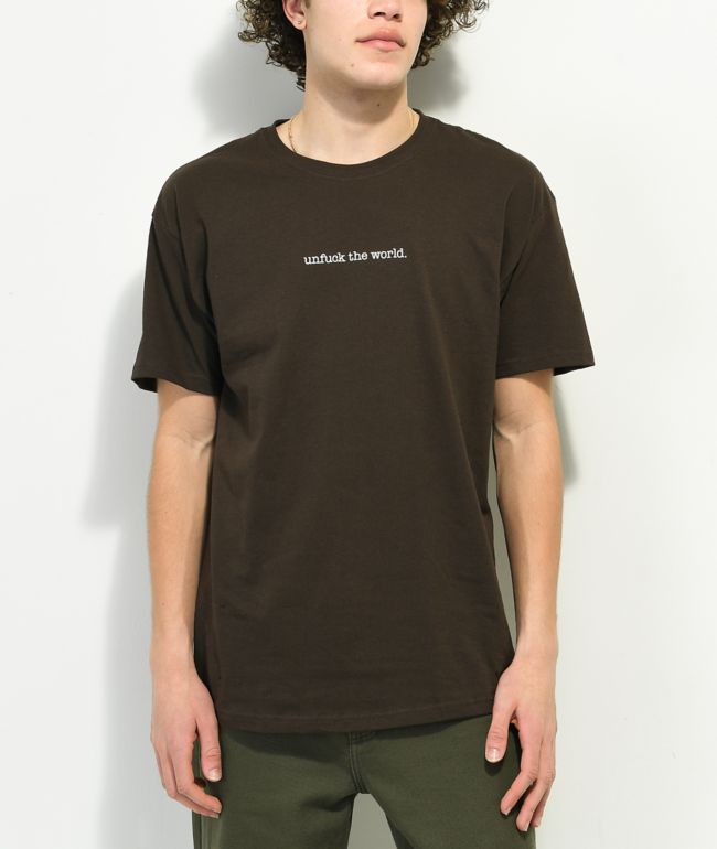 Can't Youth Unfuck The World Brown T-Shirt