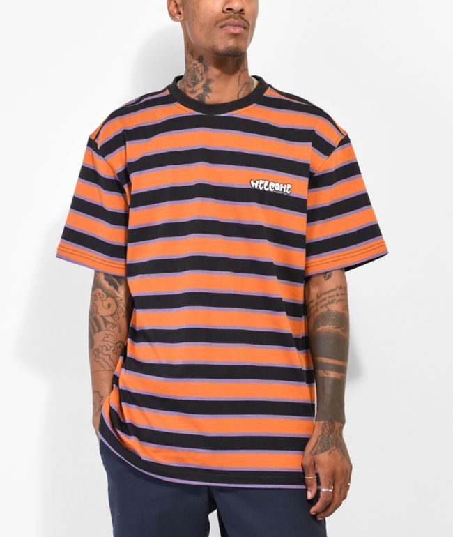 Welcome Cooper Black, Purple, & Orange Stripe T-Shirt