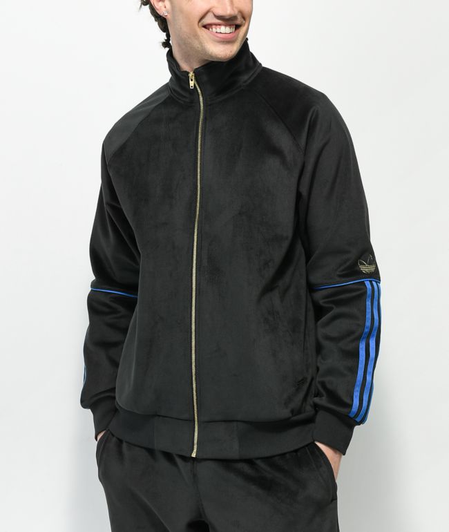 Adidas x Tyshawn Jones Velour Black u0026 Blue Bird Jacket