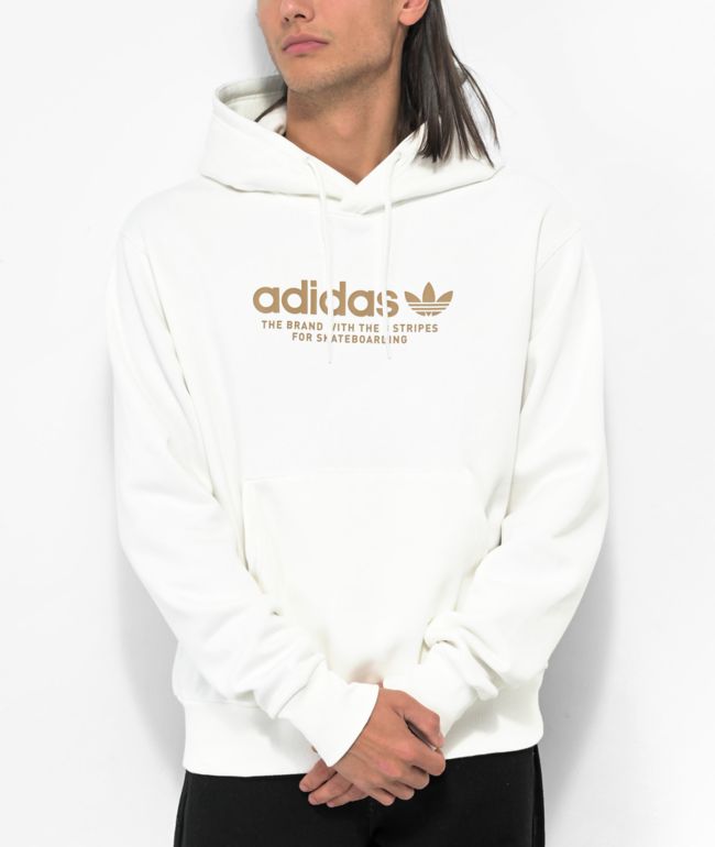 white and gold adidas hoodie