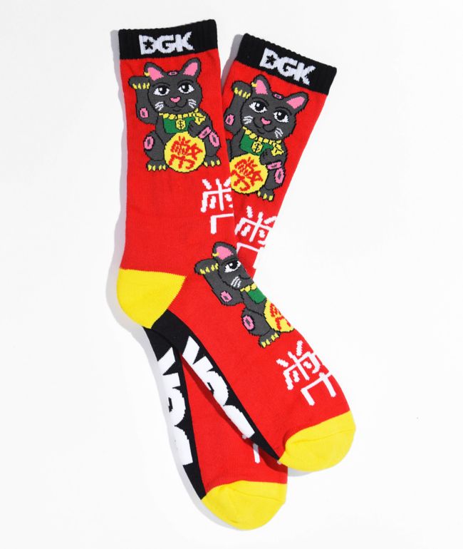 Krooked Eyes Socks - Charcoal/Blue/Yellow/Red