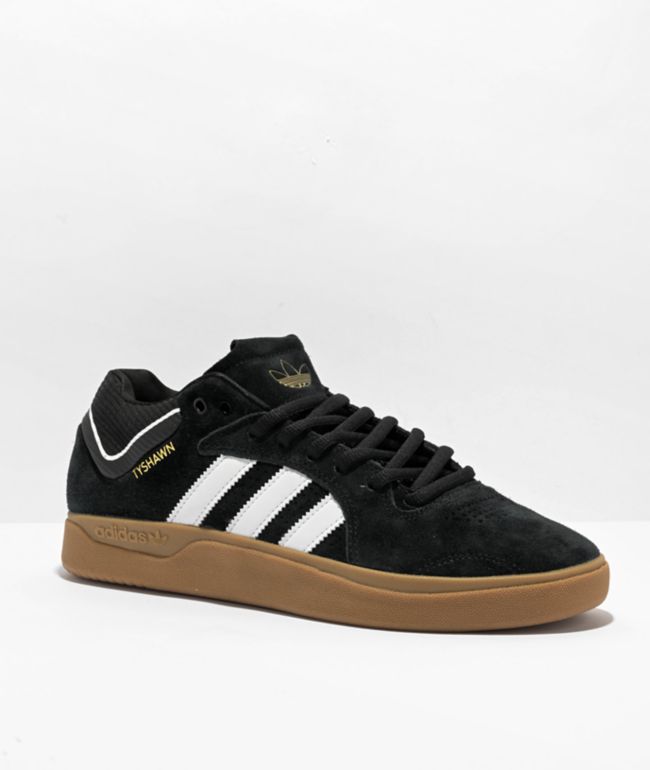 adidas Tyshawn Black, White u0026 Gum Skate Shoes