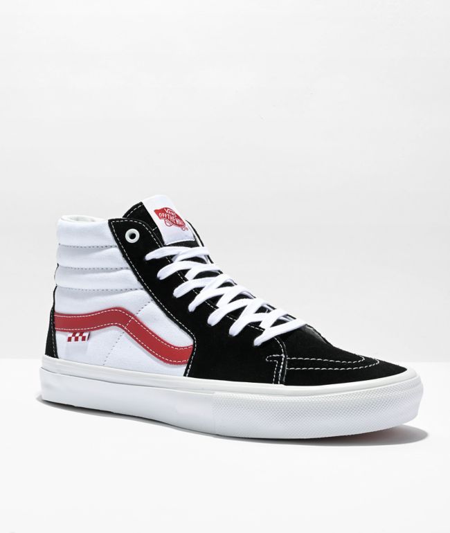 een beetje afgunst Bevestigen Vans Sk8-Hi Athletic Black & Red Skate Shoes