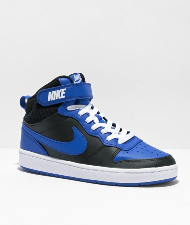 Nike Court Kids Borough Mid Black & Royal Blue Shoes