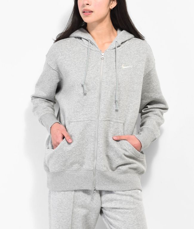 nike grey full zip hoodie