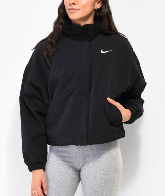 Mar botella esculpir Nike Sportswear Essential Black Fleece-Lined Jacket