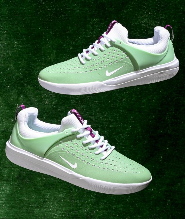 Taxi Honesto Soportar Nike SB Nyjah 3 Enamel Green & White Skate Shoes