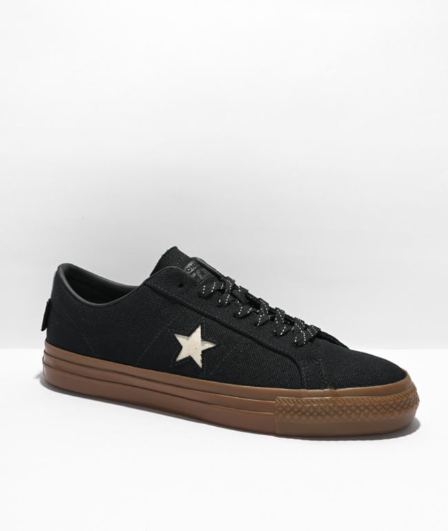 Converse One Star Pro Bones Black Suede Skate Shoes