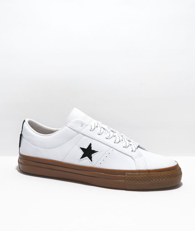 Vibrar Miniatura Compasión Converse One Star Pro Cordura White & Gum Skate Shoes