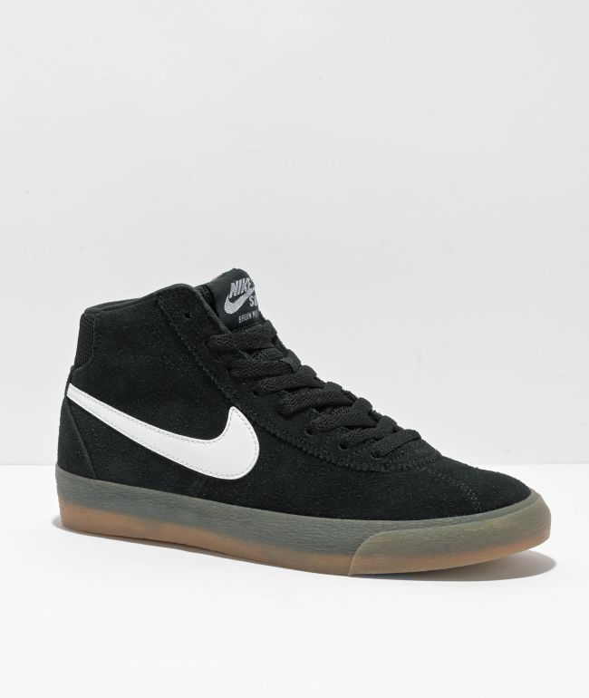 Vervloekt Daar diefstal Nike SB Zoom Bruin High Black & White Skate Shoes