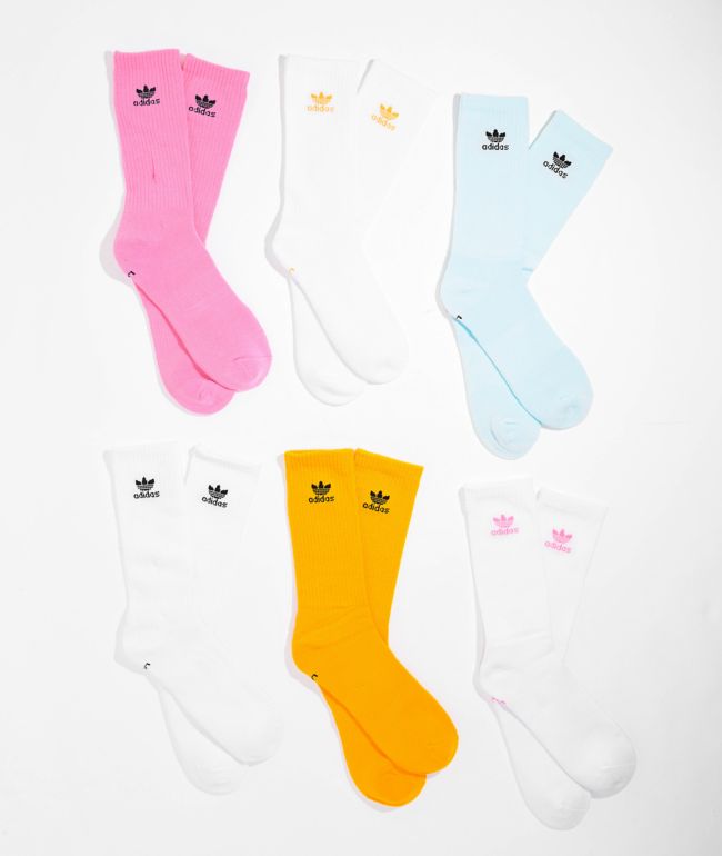 adidas White, Pink Blue Pack Socks